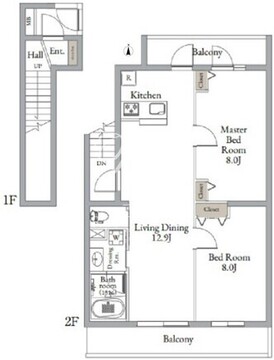 ベルメゾン中村橋サウス 202 間取り図