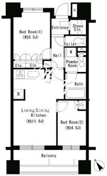 パークアクシス大塚 1302 間取り図