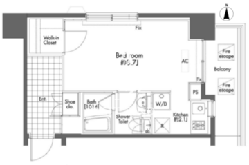プライムアーバン初台 1003 間取り図