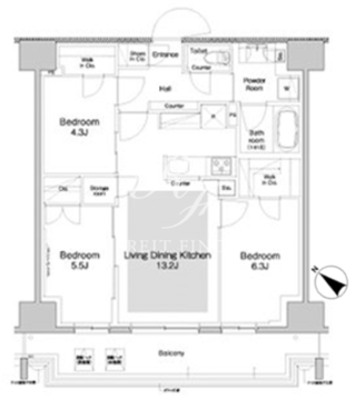 プラウドフラット両国サウス 614 間取り図