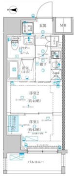 スパシエ蒲田グランドタワー 208 間取り図