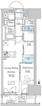 パークアクシス品川天王洲アイル 1107 間取り図