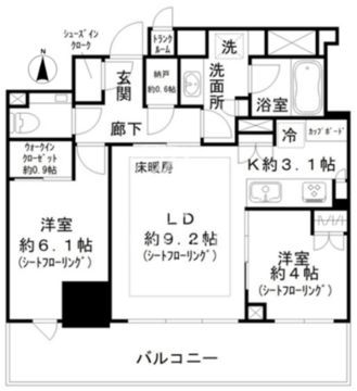 ブリリアタワー池袋ウエスト 1805 間取り図