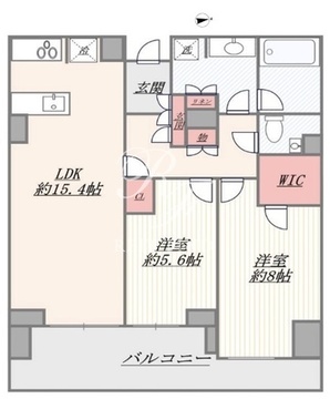 プラウドタワー芝浦 16階68.48㎡ 間取り図
