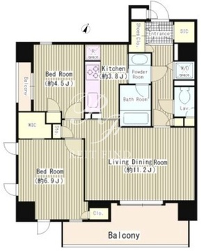 オアーゼ用賀 E-403 間取り図