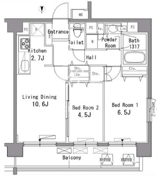 パークアクシス滝野川 410 間取り図