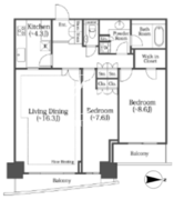 河田町ガーデン C-3803 間取り図