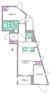 リヴ　アン　フルール 205 間取り図