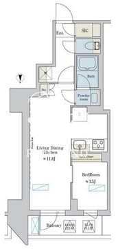 ブリリアイスト浅草 403 間取り図