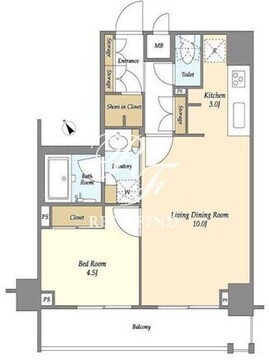 ディームス品川南 1002 間取り図