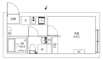 アクシアエムーシティ武蔵小山 B101 間取り図