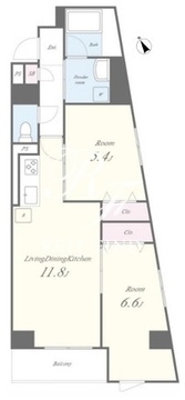オー・クレール道灌山 302 間取り図
