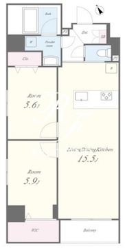 オー・クレール道灌山 404 間取り図