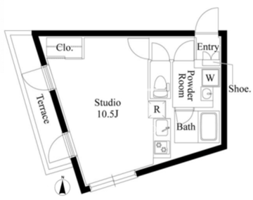 アバンティア中野新橋 101 間取り図