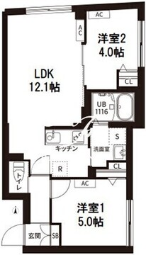 レピュア旗の台レジデンス 401 間取り図