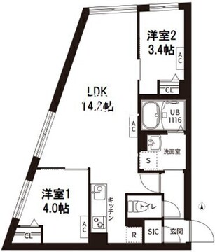 レピュア旗の台レジデンス 403 間取り図