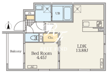 アリビス東日暮里 503 間取り図