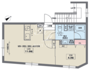 ココフラット十条 301 間取り図
