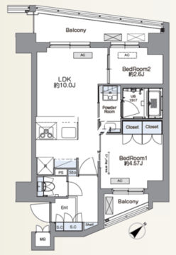 ＳＳ．ＦＬＡＴ平井 604 間取り図
