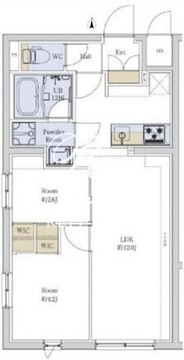 プロスタイルウェルス堀切菖蒲園 202 間取り図