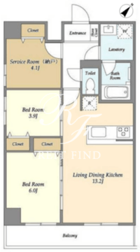 グランカーサ西葛西 308 間取り図