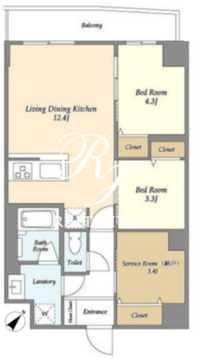 グランカーサ西葛西 403 間取り図