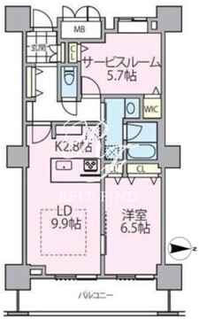 ロイヤルパークスタワー南千住 2313 間取り図