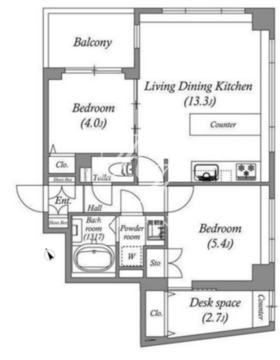 レジデンス渋谷富ヶ谷 703 間取り図