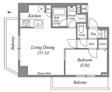 ルクレ上北沢ルネサンスコート 606 間取り図