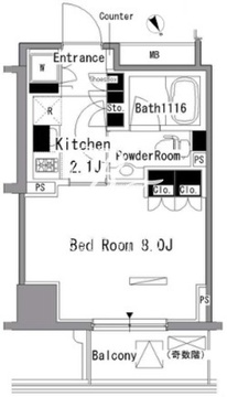 パークアクシス新板橋ウエスト 502 間取り図