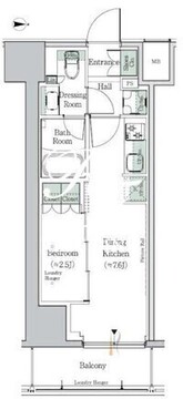 ワンルーフレジデンス中野南台 505 間取り図