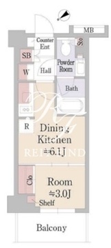 パークアクシス落合東中野 503 間取り図