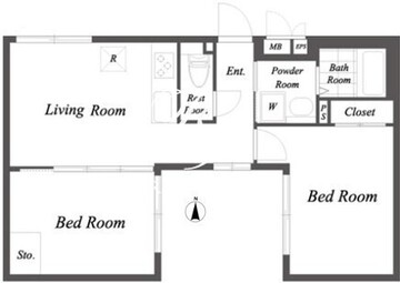 ルクレ大森 201 間取り図