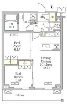 ミレーネ滝野川 506 間取り図
