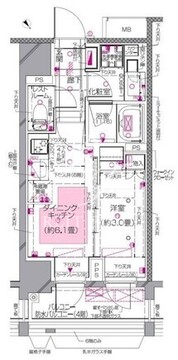ピアース柿の木坂 604 間取り図