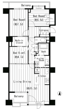 パークサイド・ウイングス 503 間取り図