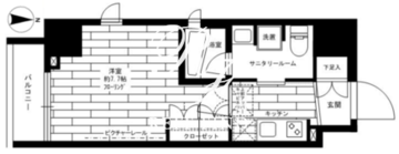 ステージグランデ新御徒町アジールコート 501 間取り図