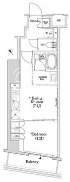 ザ・パークハビオSOHO市谷左内町 411 間取り図