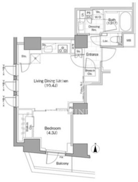 ザ・パークハビオ新宿 628 間取り図