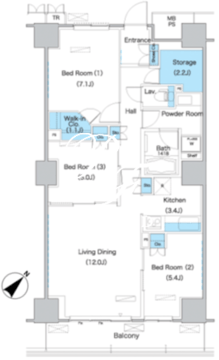 パークアクシス豊洲 409 間取り図