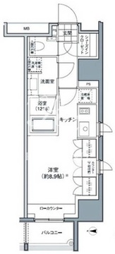パークハビオ東中野 805 間取り図