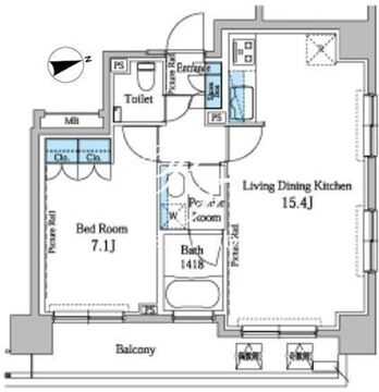パークアクシス渋谷桜丘 S-1101 間取り図