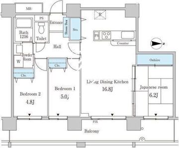 セルリアンホームズ勝どき 1002 間取り図