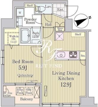 京橋レジデンス 304 間取り図
