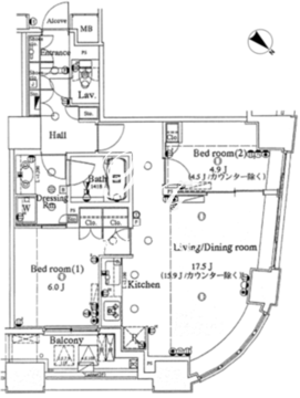 パークアクシス日本橋ステージ 714 間取り図