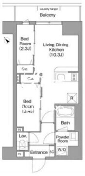 コンフォリア・リヴ豊洲キャナル 709 間取り図
