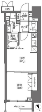 浜町アパートメンツ 1501 間取り図