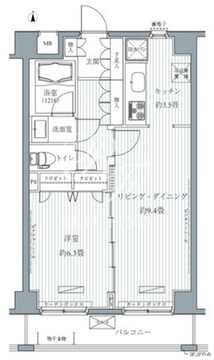 メゾンカルム西新宿 304 間取り図