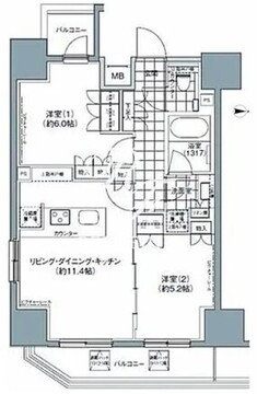 パークハビオ上野3丁目 1001 間取り図