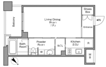 レジディアタワー中目黒 305 間取り図